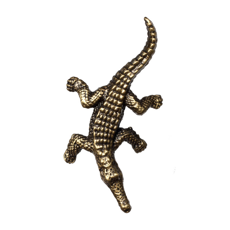 Antique Brass Crocodile Novelty Cabinet Knob