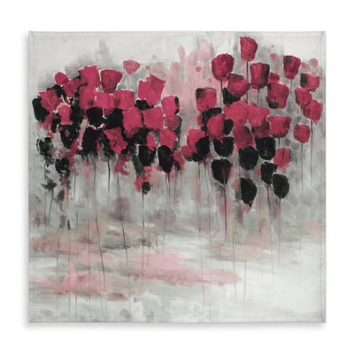 Pink Black Flowers Tablecloth | Contemporary White Decor