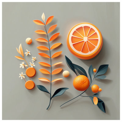 Orange Citrus Arrangement Quilted Bedspread All Sizes