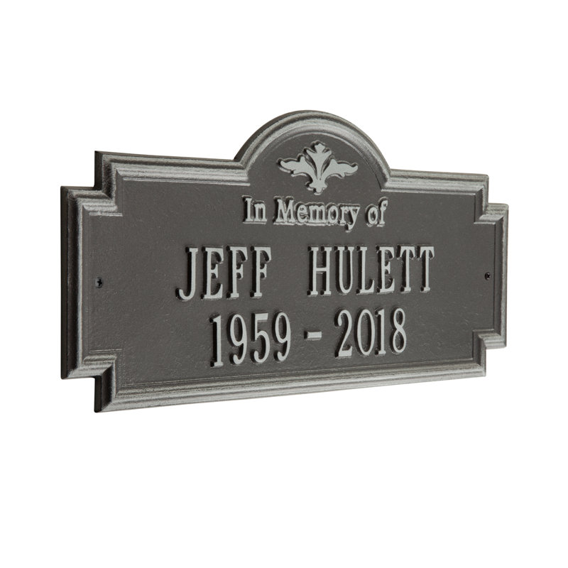 Arlington 'In Memory of' Memorial Plaque, Yes, Pewter and Silver
