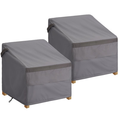 Patio Chair Cover Gray 2pcs(Set of 2)