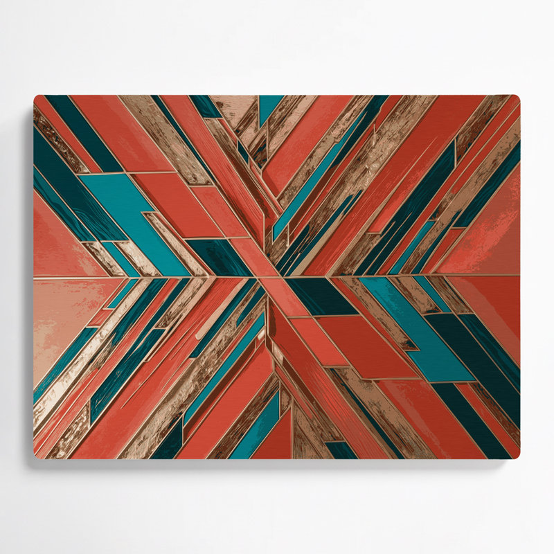 «Geometric Abstraction 55», art mural en métal brun, H 20 po x l 24 po