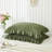 Olive Green Body Pillow Cover - 20x54in Long Pillowcase with Ruffled Fringe Decor-123025797