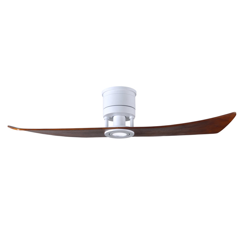 Lindsay 52'' Ceiling Fan with LED Lights, Matte White, Walnut