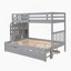 Lit mezzanine avec lit gigogne en bois