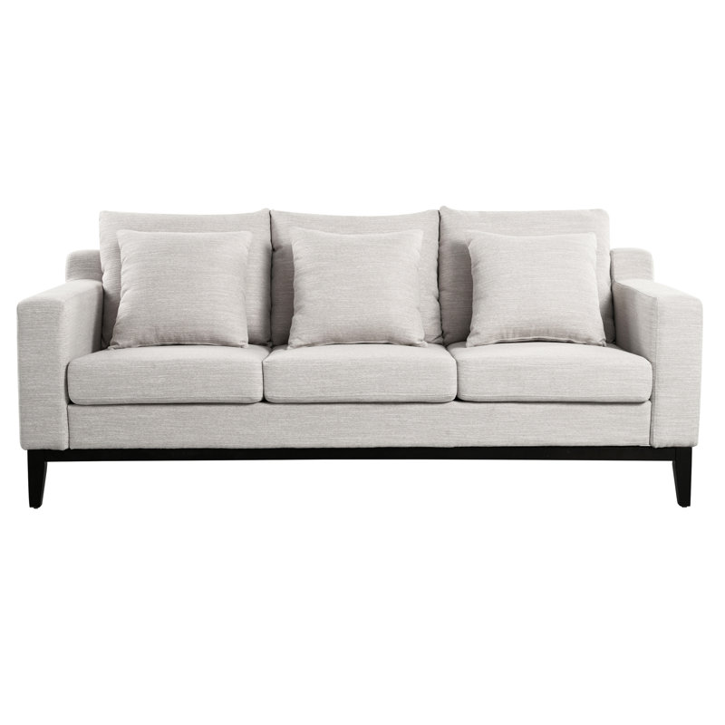 Canapé 3 places avec pieds en bois Mirod Comfy, moderne pour le salon et le bureau, Gris