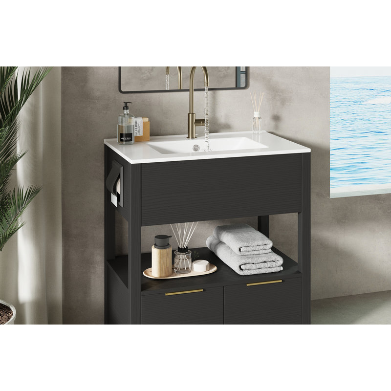 Lavabo encastré en céramique 30 po blanc