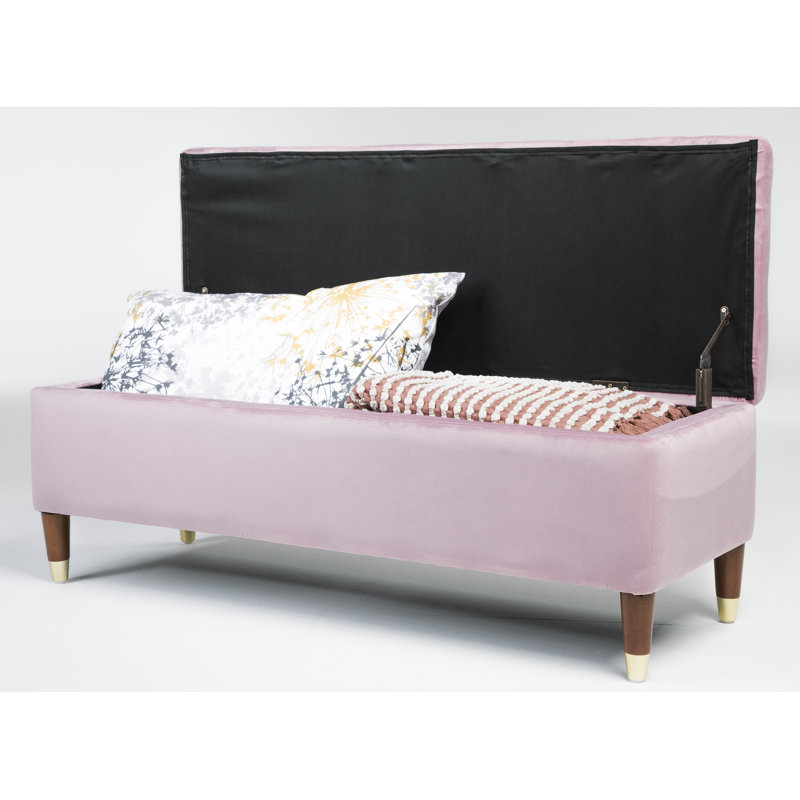Agnon Upholstered Storage Bench, Pink