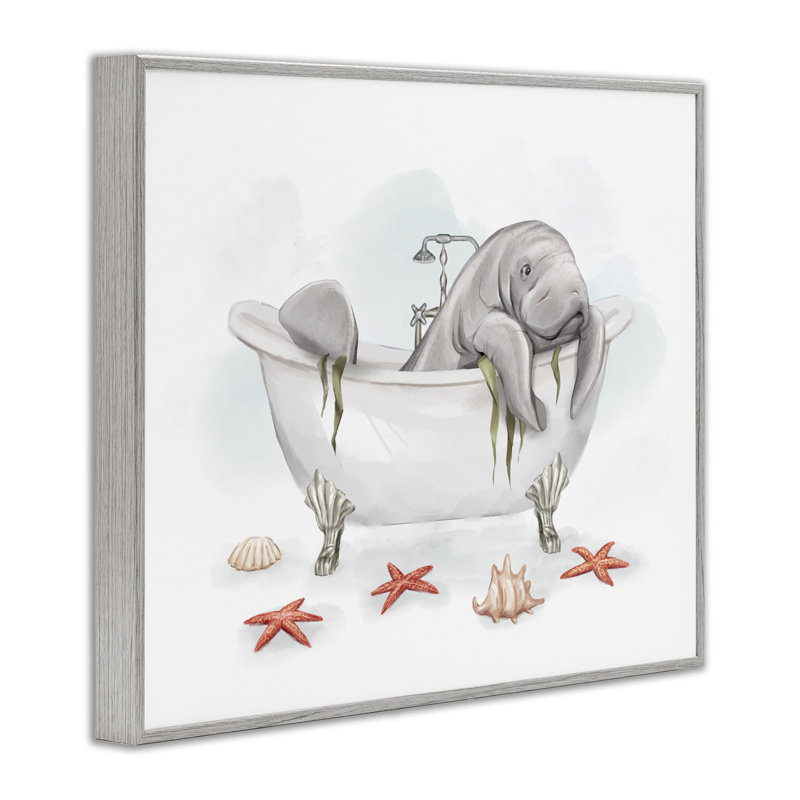 «Lamantin», art de la giclée encadrée par Ziwei Li, H 24 po x l 30 po x P 1,5 po, Estampe numérique Farmhouse