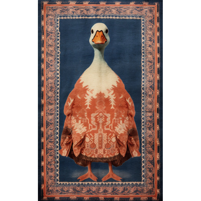 Tapis décoratif moderne à motif de canard Dideal Collection Dido, Tapis de couloir 2 pi 8 po x 7 pi 11 po