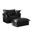 Élégant fauteuil en velours côtelé noir avec tissu respirant pour la détente