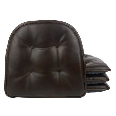 Coussins de salle à manger et de cuisine antidérapants en similicuir de 16 po x 15 po x 2 po