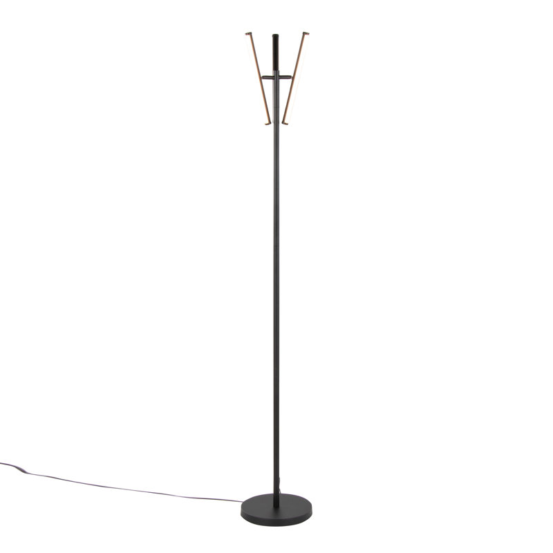 65" Floor Lamp in Metal Black Adjustable