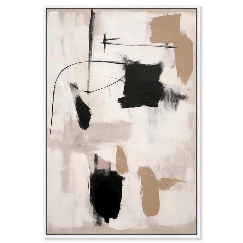 Strings in Abstraction Canvas Muted Abstract Wall Art by Art Remedy, 55" H x 37" W, White Framed
