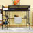 Full Loft Bed With Desk, Shelves And Dual Ladders
