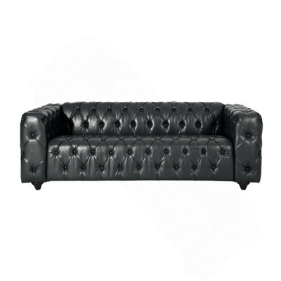 Comfy 3-Seat Sofa With Wooden Legs