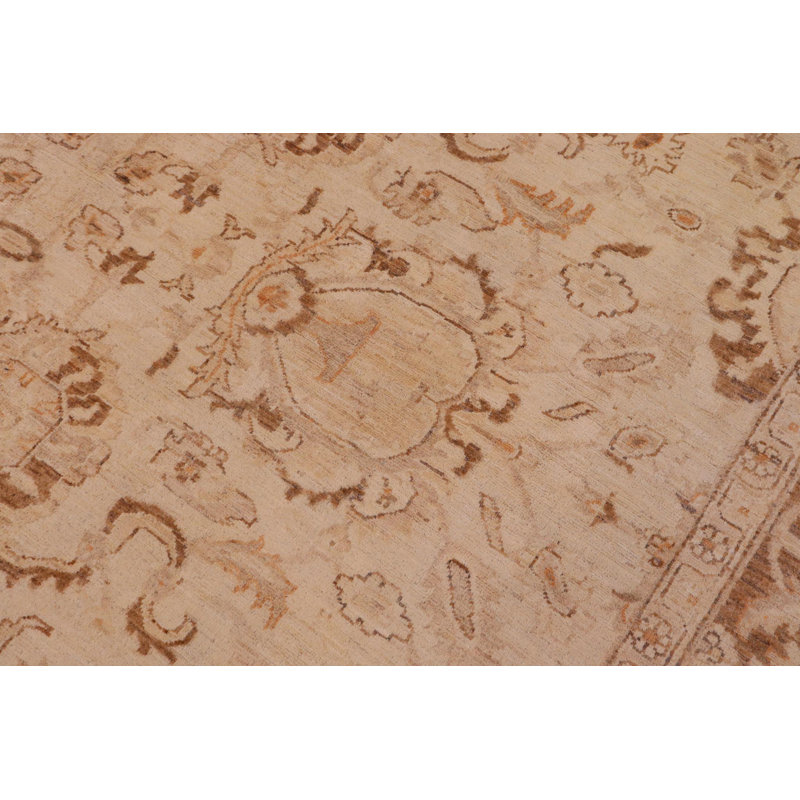 Tapis brun / brun clair en laine noué à la main 8 pi 10 po x 11 pi 8 po Floral