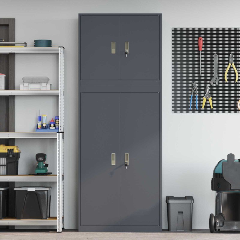 Storage Cabinet Steel Lockable, Anthracite