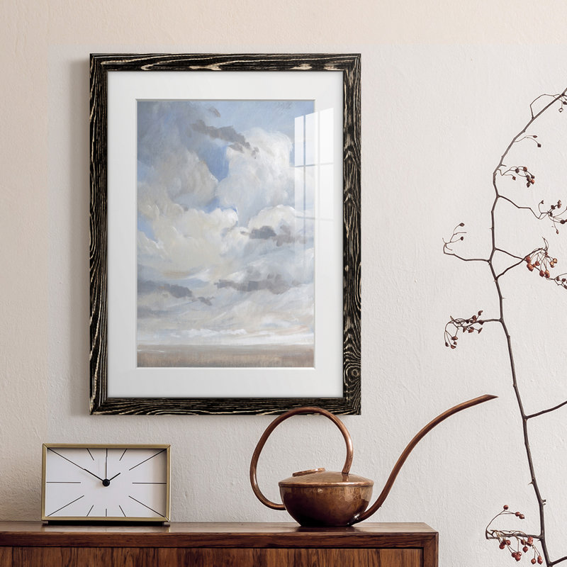 Ciel bleu I - peinture encadrée, H 43,5 po x l 31,5 po x P 1 po, Cadre noir