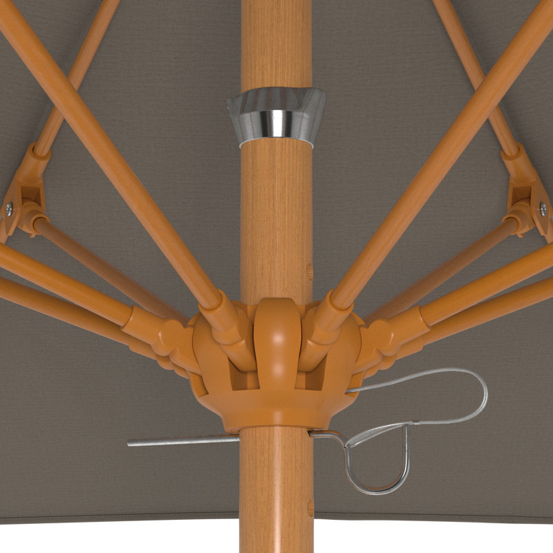 Parasol en bois de teck 7,5 pi, 96" H x 85" W x 85" D, Taupe