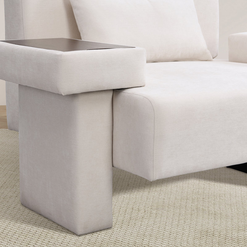 Fauteuil d'appoint rembourré surdimensionné de 48 po de largeur avec coussin, Beige