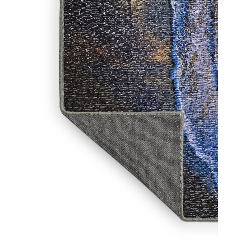 Tapis bleu Beach Sunset, Rectangle 3 pi x 5 pi