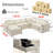 Praylow 110.75"W LAF U-shape Chenille Sectional, Storage Chaise-1610910480