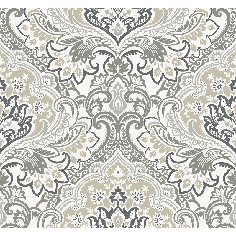 Rouleau floral Mantz, Gris / beige / blanc