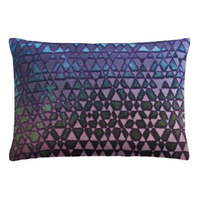Triangles Lumbar Velvet Pillow Cover & Insert
