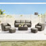 Cambelle Wicker Outdoor Patio Conversation Set With Swivel Chairs