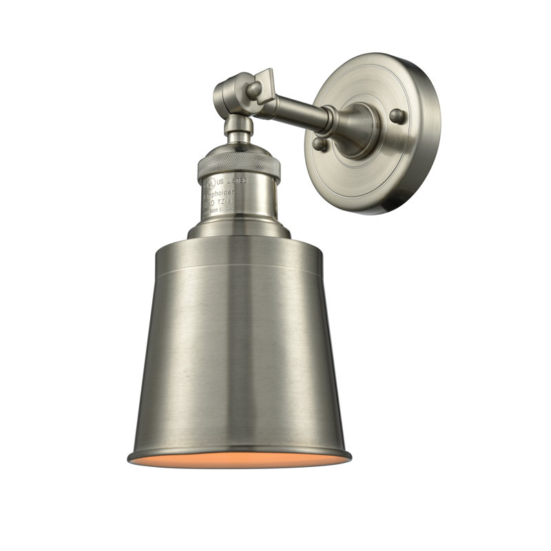 Lavender Hill Dimmable Bath Sconce, Brushed Satin Nickel, 6 Watt Vinage LED Bulb, Satin Gold
