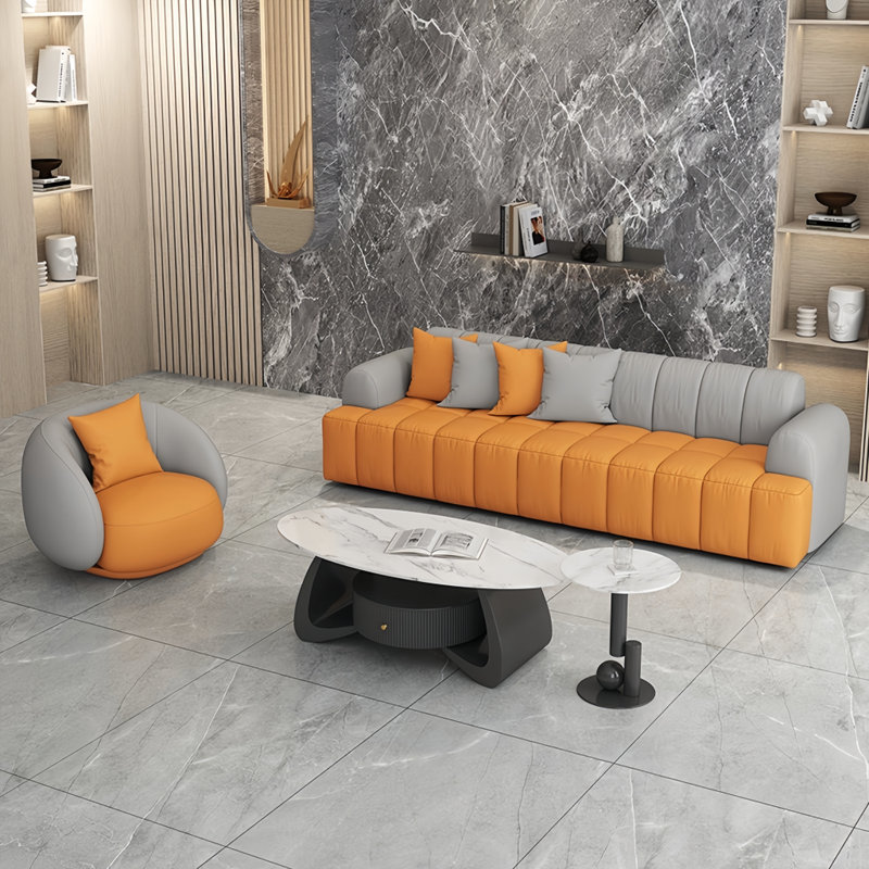 Light luxury sofa tea table combination