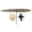 Très grand parasol de patio de 15 pi x 9 pi - Double extérieur avec manivelle et évent Ventize