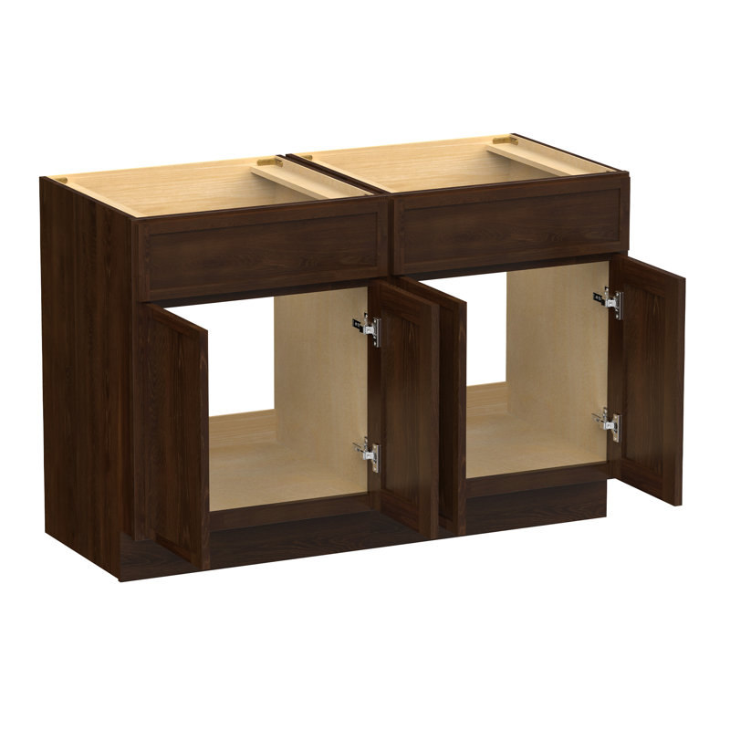 Base de meuble-lavabo double 48 po seulement, Brun