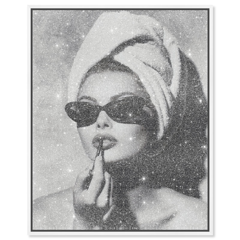 Retro Vanity Vibe Print by Oliver Gal, 31"H x 37"W, White Floater Frame