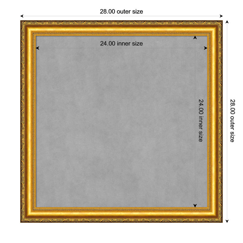 Tableau magnétique encadré doré Colonial, H 28 po x l 28 po