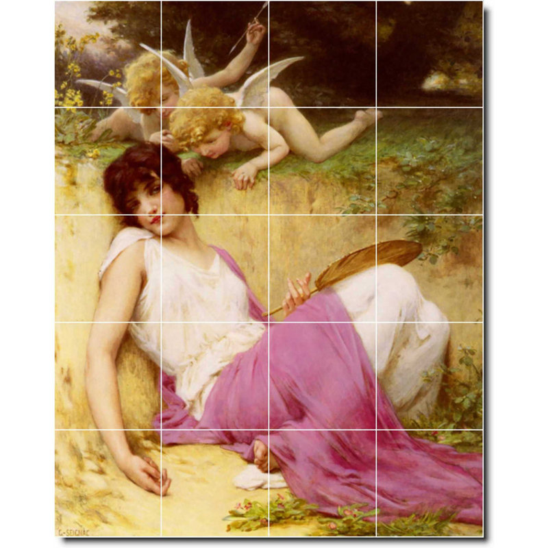 Carreau de peinture murale 32 po x 40 po 8 po x 8 po, Ange de Guillaume, tableau de W08272