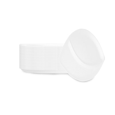 Restaurantware-Pulp Safe 18.5 x 11.2 x 1.3 Inch Sugarcane Food Trays, 25 No PFAS Added Microwavable Food Trays - Home Compostable, 2-Compartments, White Bagasse Serving Trays, BPI-Certified