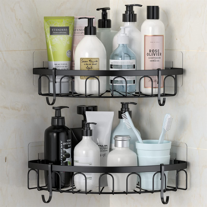 Tansey Adhesive Shower Caddy, Black