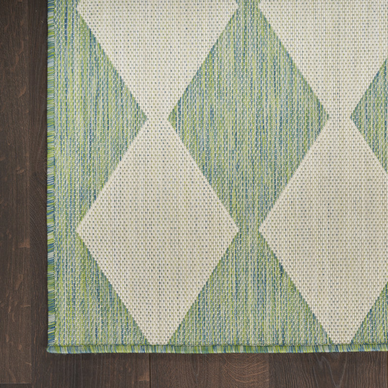 Positano Indoor / Outdoor Rug, Rectangle 9' x 12', Blue Green