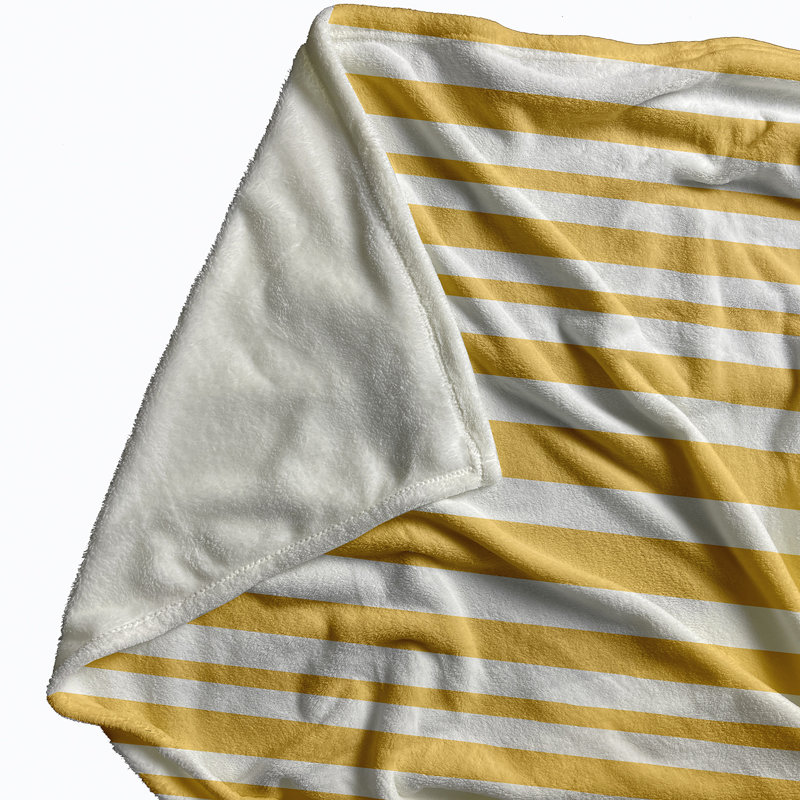 Stripe A Balance Fleece Throw Blanket, 50" W x 60" L, 1.85, Yellow
