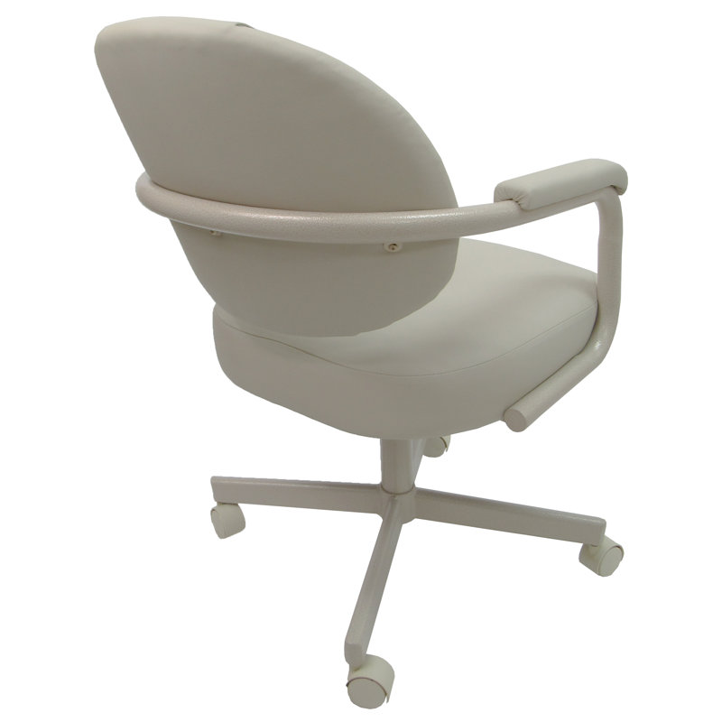 18'' H Upholstered Armchair, Ocean Beige - Vinyl, Beige