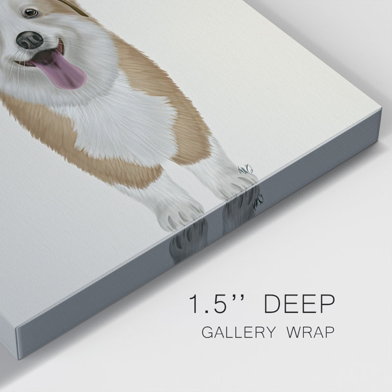 Corgi Christmas Antler sur toile, H 40 po x l 40 po x P 1,5 po