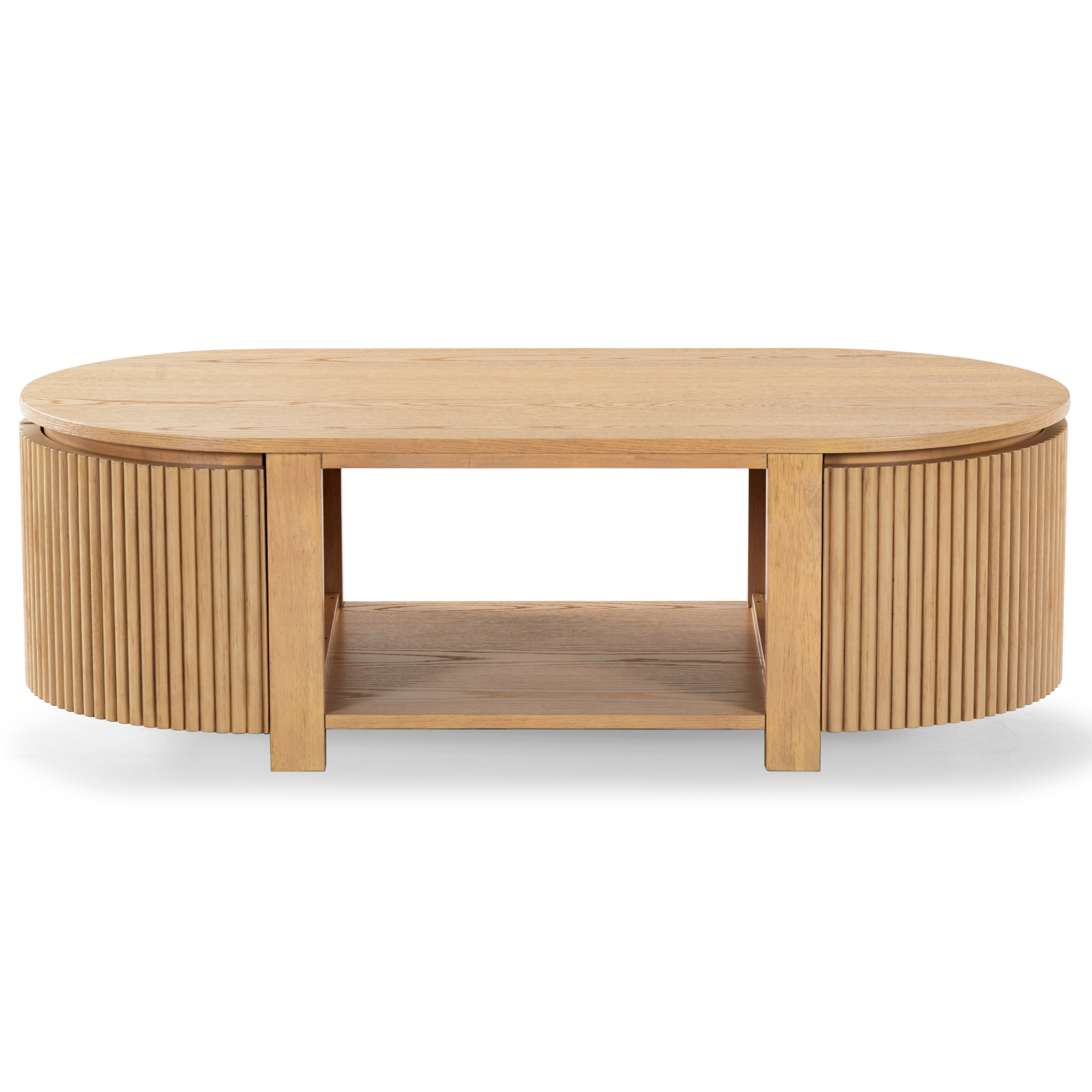 Lark Manor™ Jabori Reeded Oval Coffee Table in Oak | Joss & Main