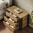 35.4" Wide Nightstand Set Of 2, Oversized Night Stand With 3 Drawers