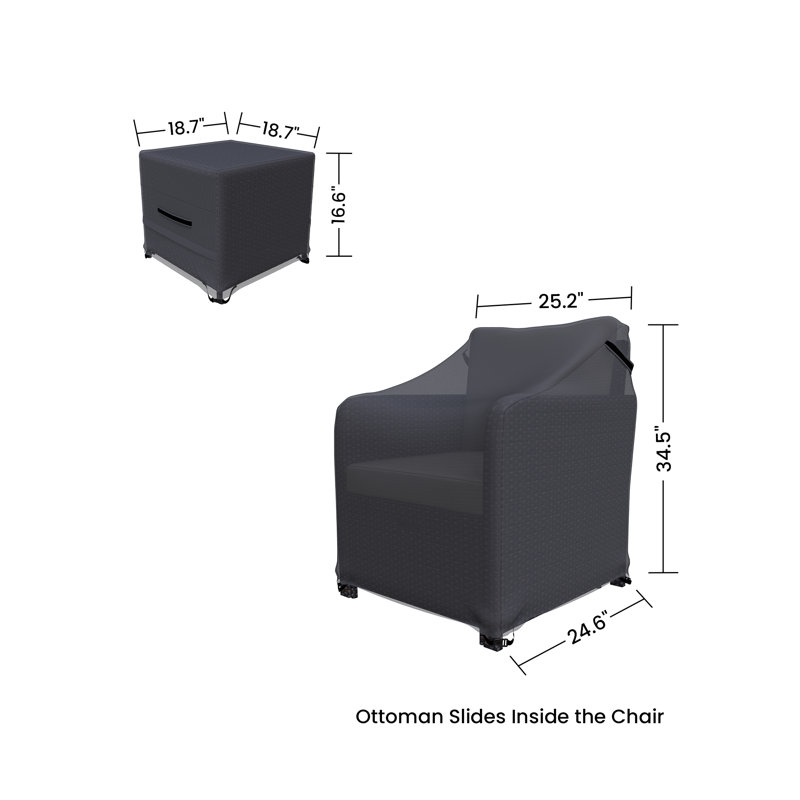 Billmont Wicker/Rattan Patio Conversation Set Furniture Cover