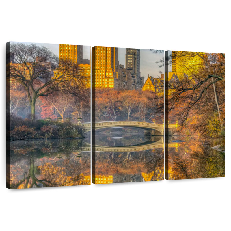 Nicci Bow Bridge en automne, H 20 po x l 33 po