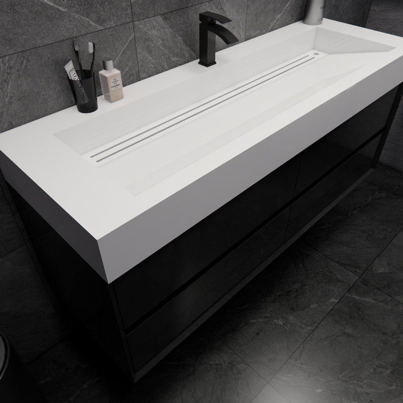 Ensemble de meuble-lavabo simple 59 po Albizu, Noir