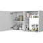 Armoire blanche de 23,37 pouces de hauteur pour le rangement et la présentation des essentiels de la cuisine, avec 28 tablettes et espace de rangement fonctionnel
