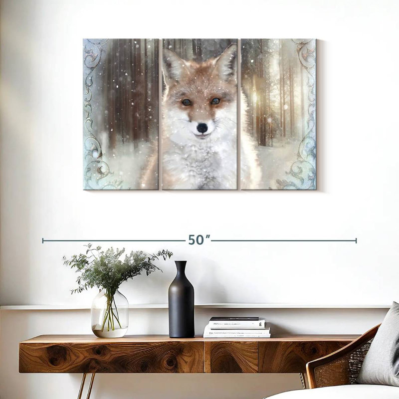 Enchanted Winter Fox, 24" H x 38" W